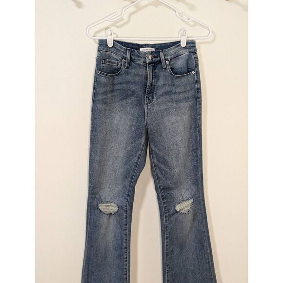 Good American Good Flare Medium Wash Denim Jeans - Size 4/27 - Picture 2 of 7